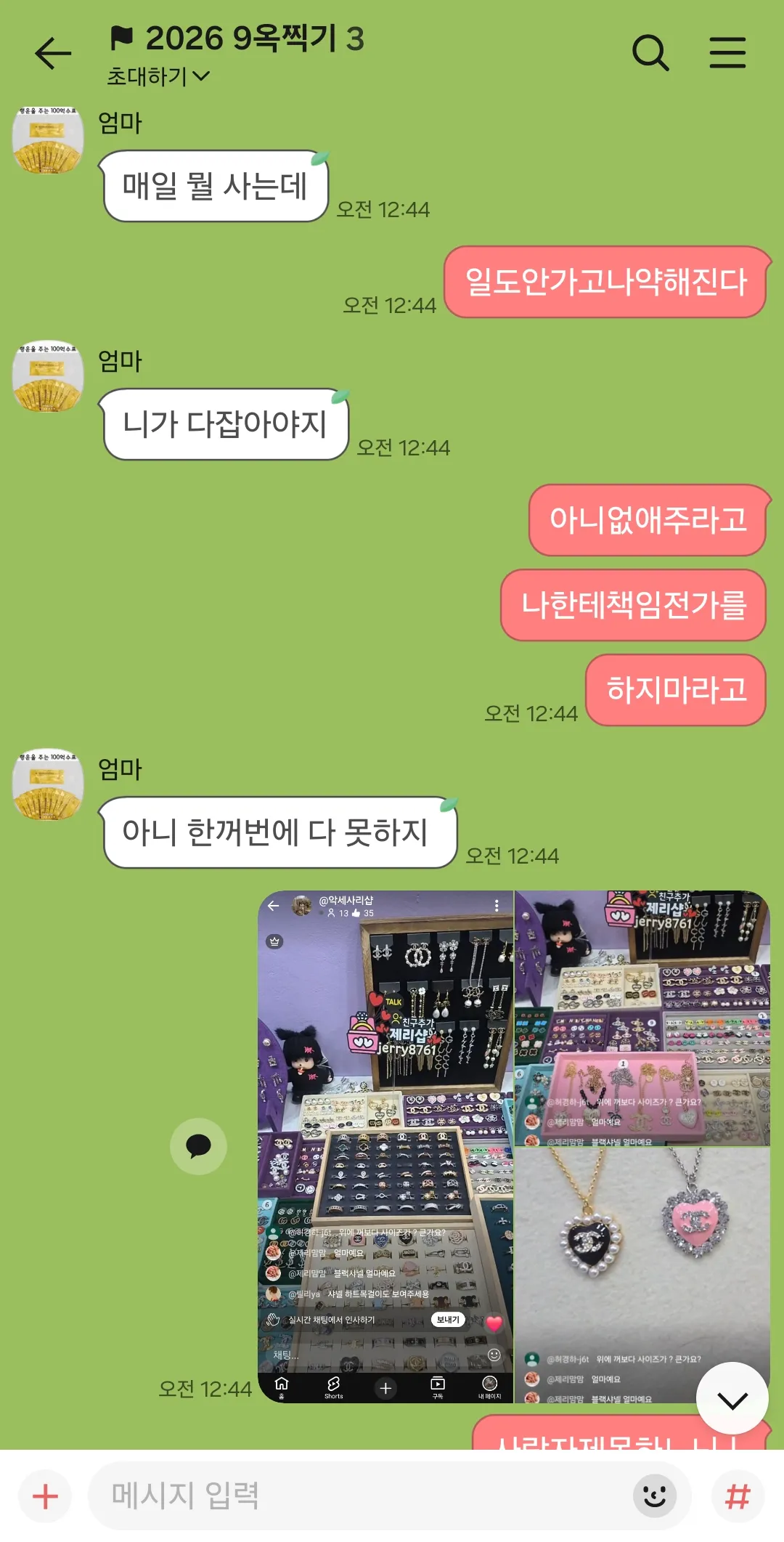 엄마통장에서몰래400써서 샤넬삿어요