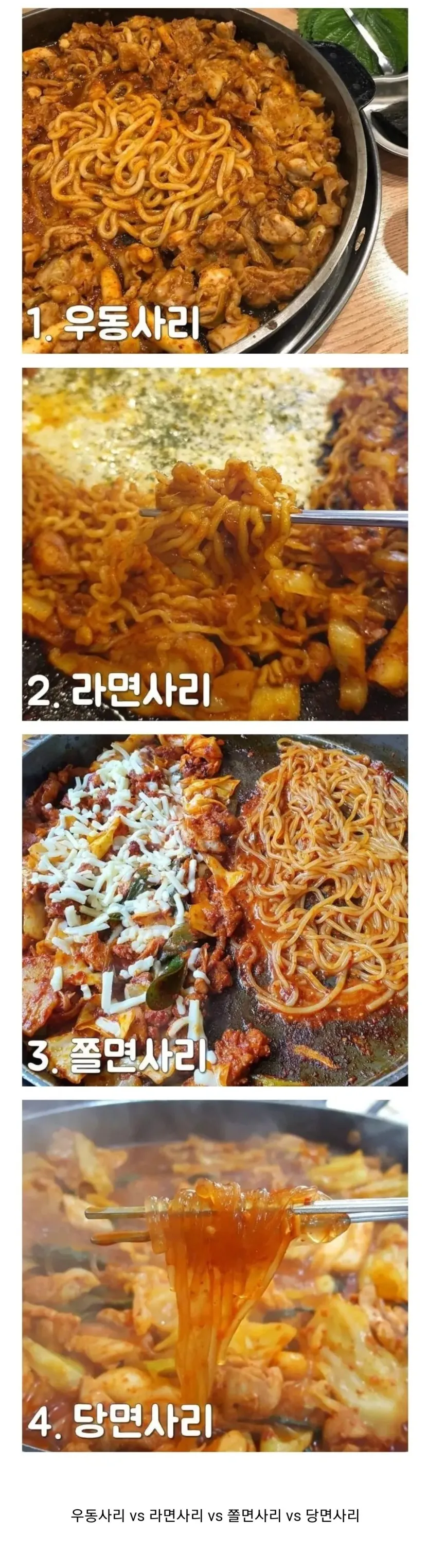 언니들은 닭갈비 사리어떤거 넣어 드세요?