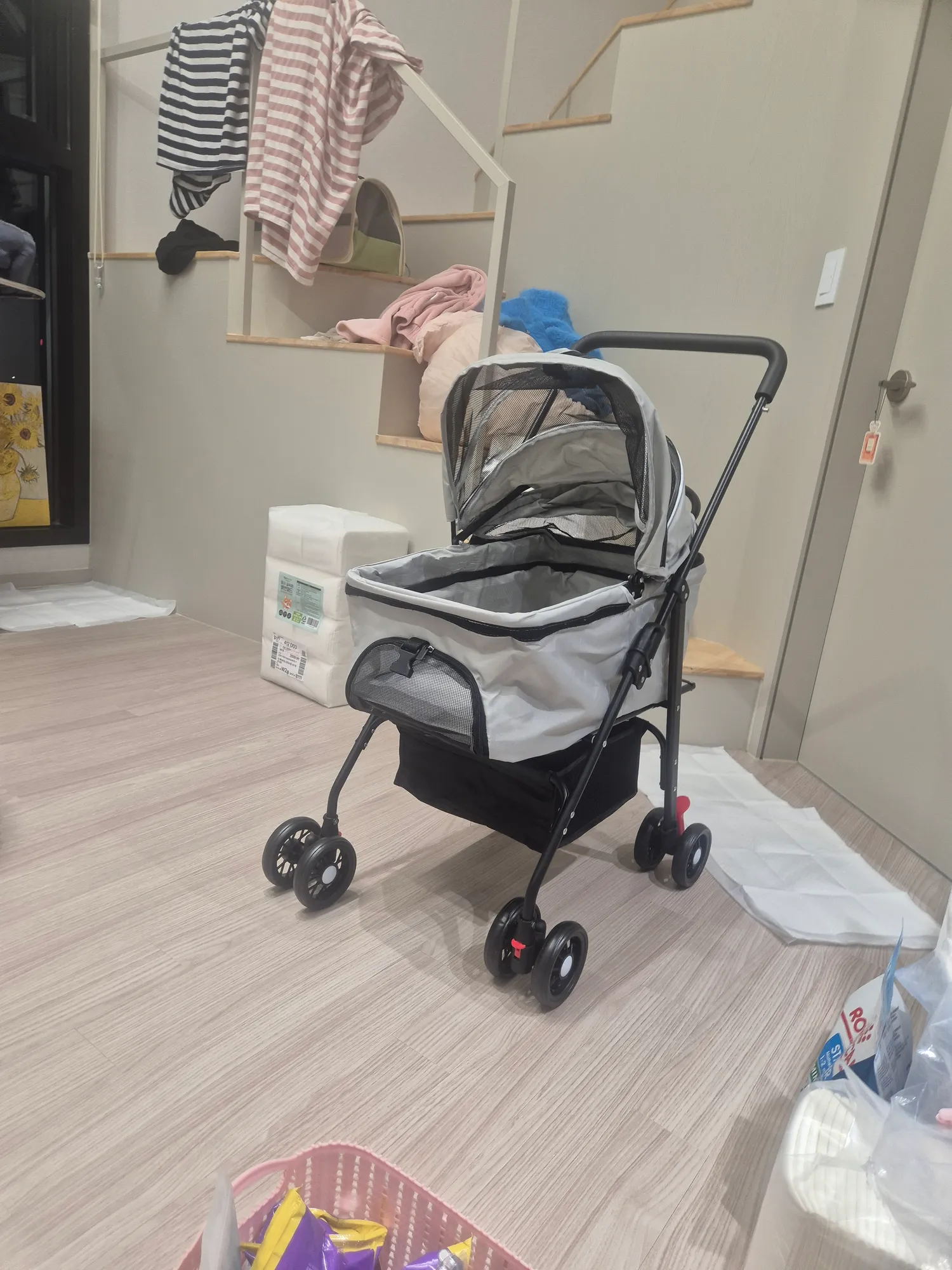 내일강쥐들병원가야되서 완제품유모차시켯는데 댓글 2
