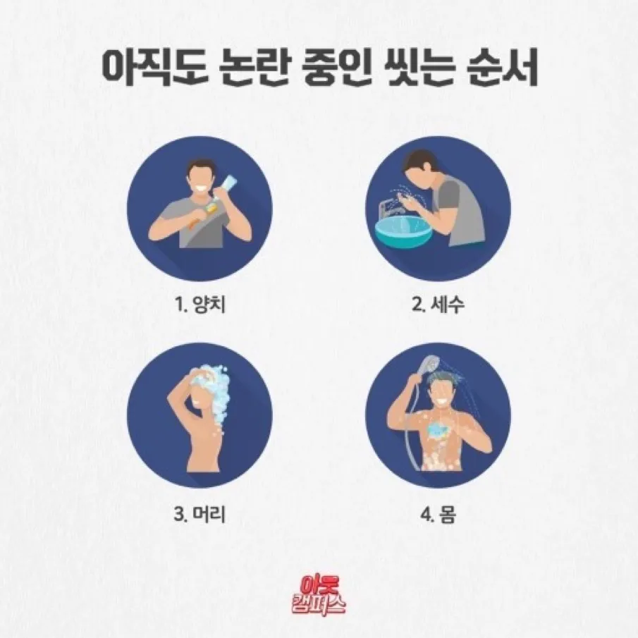 언니들은 씻는 순서 어떻게 되요?