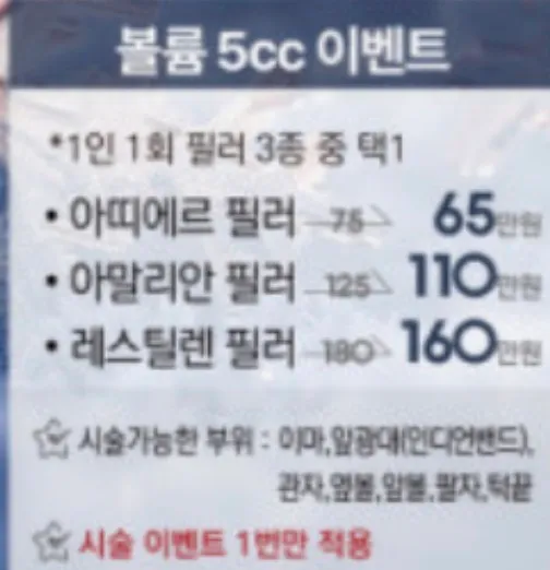 필러 종류랑 가격 함 봐주세용