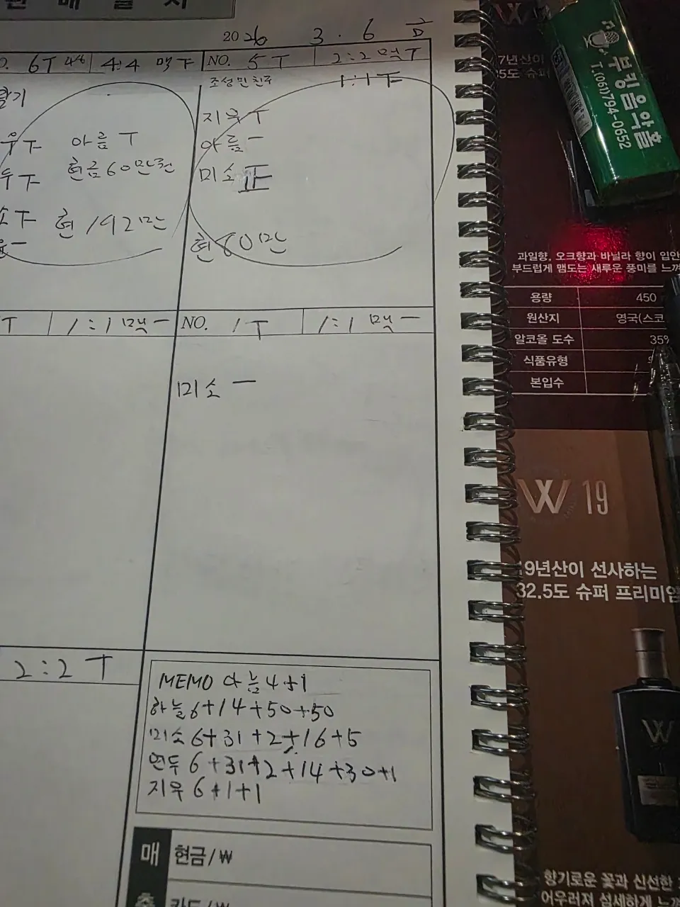 지방 광양 장부 가져왔어여