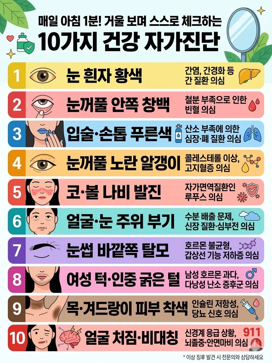 매일 아침 건강 자가진단 10가지