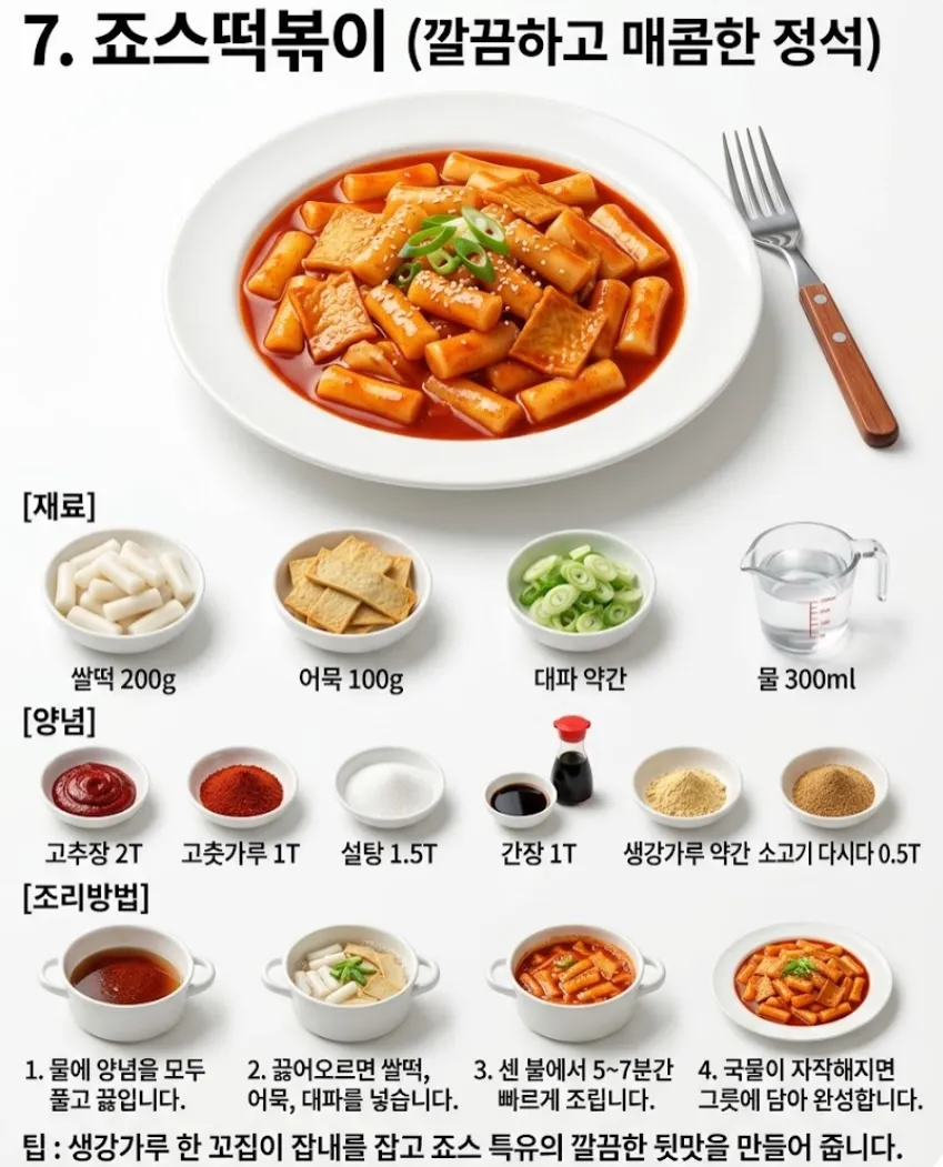 떡볶이 맛집 7곳 비슷하게 만든 레시피7