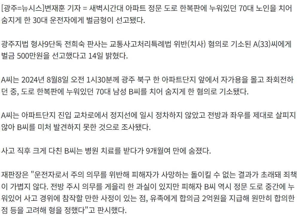 새벽 1시에 도로에 누워있다가2
