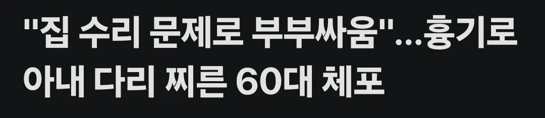흉기로 아내 다리 찌른 60대 체포