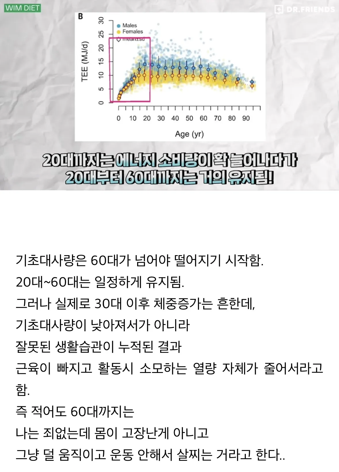 30대 넘으면 기초대사량 떨어진다는거