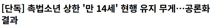 촉법소년 상한 만 14세 현행 유지