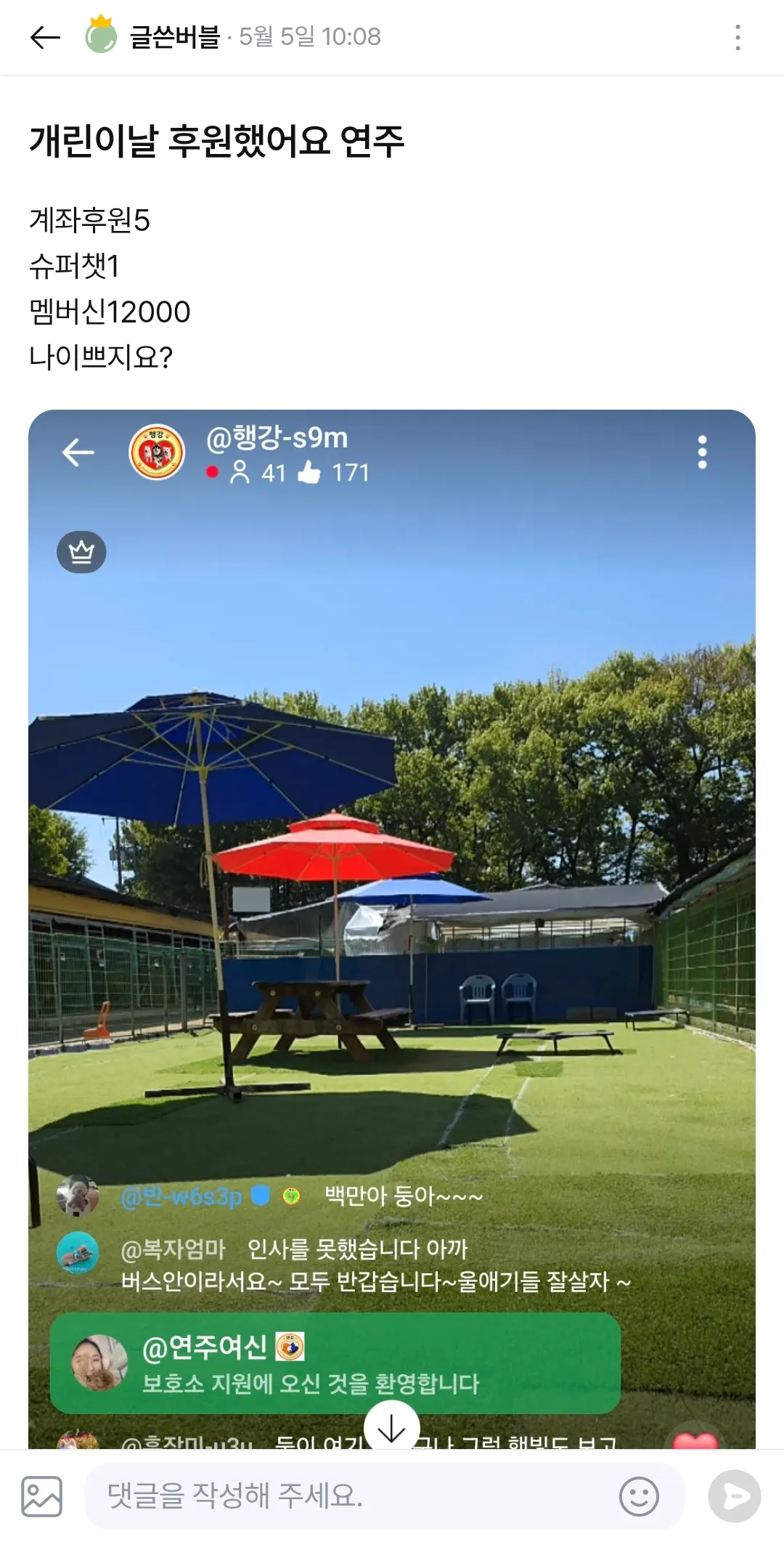 버블 시스템이 댓글