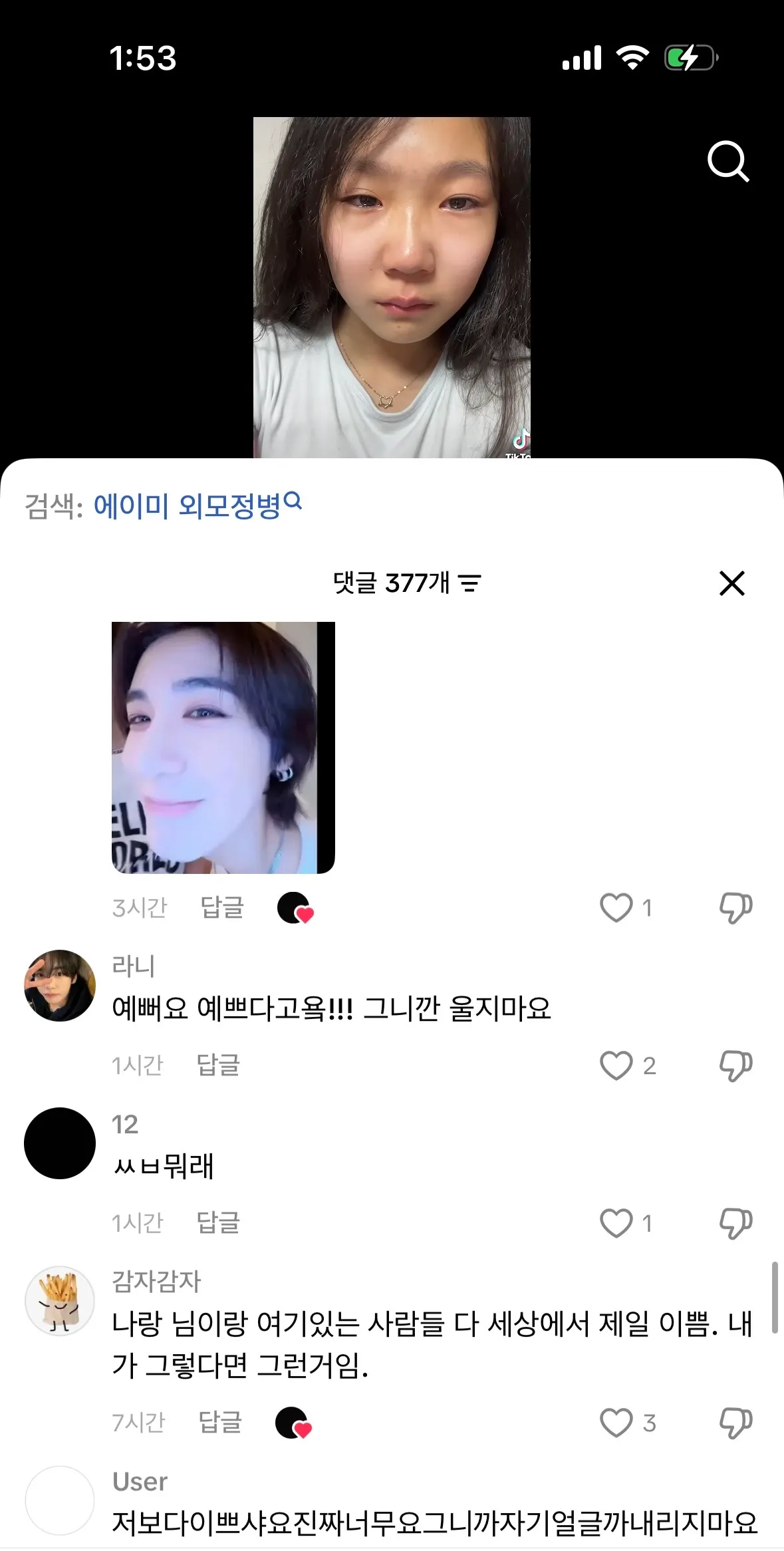 틱톡에 외모정병련들2