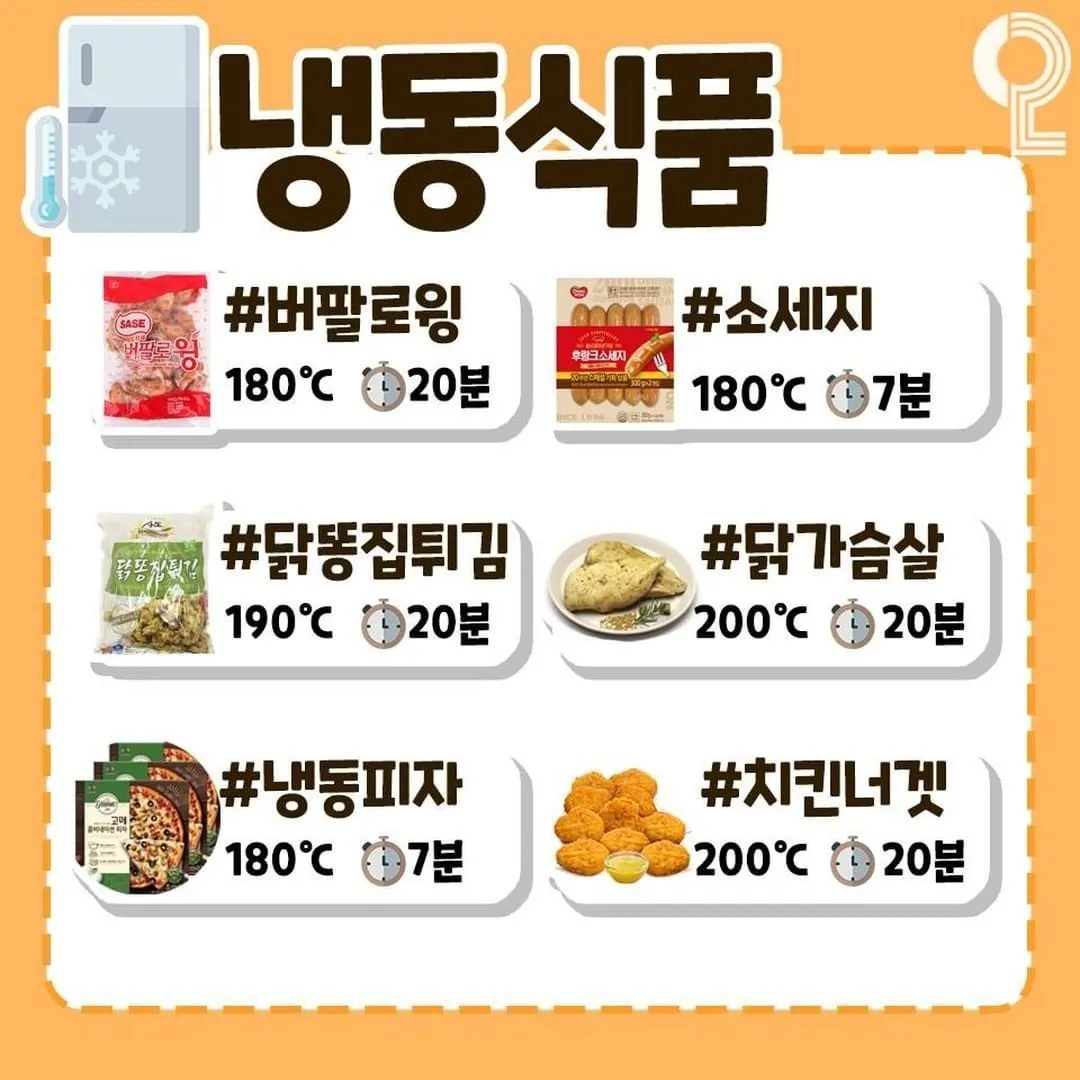 에어프라이어 레시피별 시간