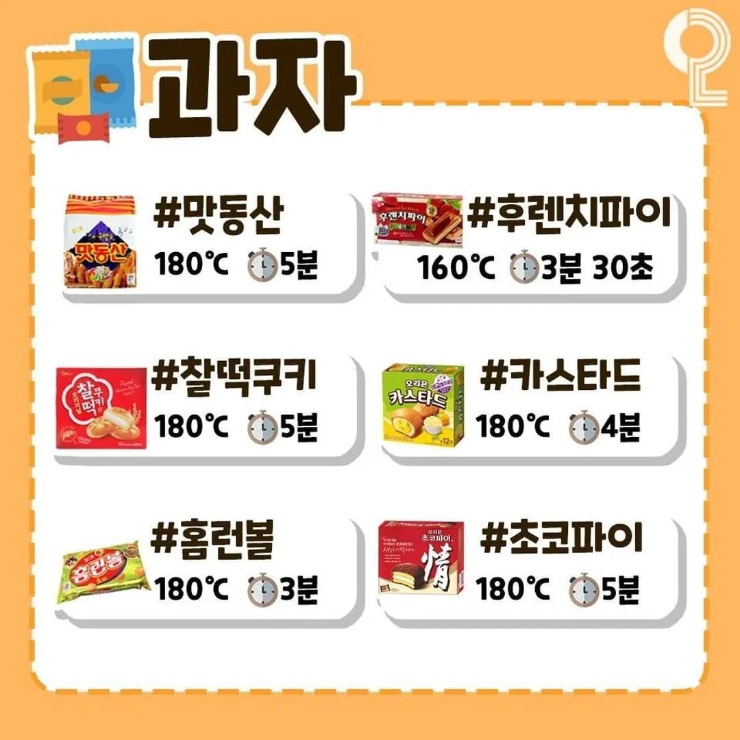 에어프라이어 레시피별 시간4
