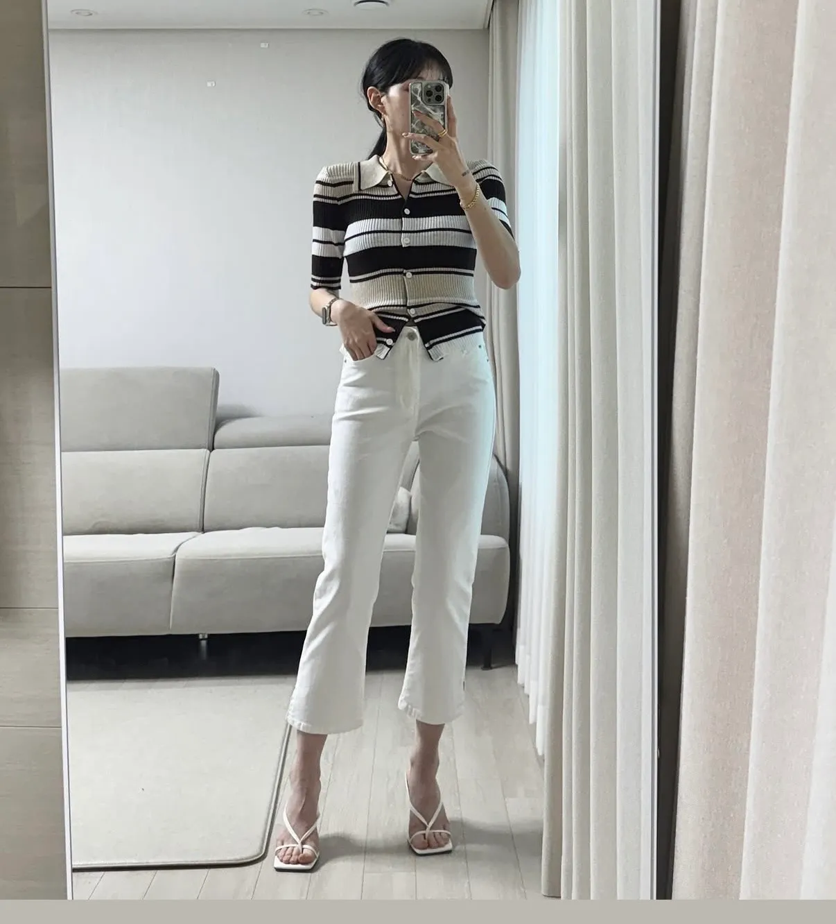 발목이 굵은편인데 이런 바지가 잘 어울려요