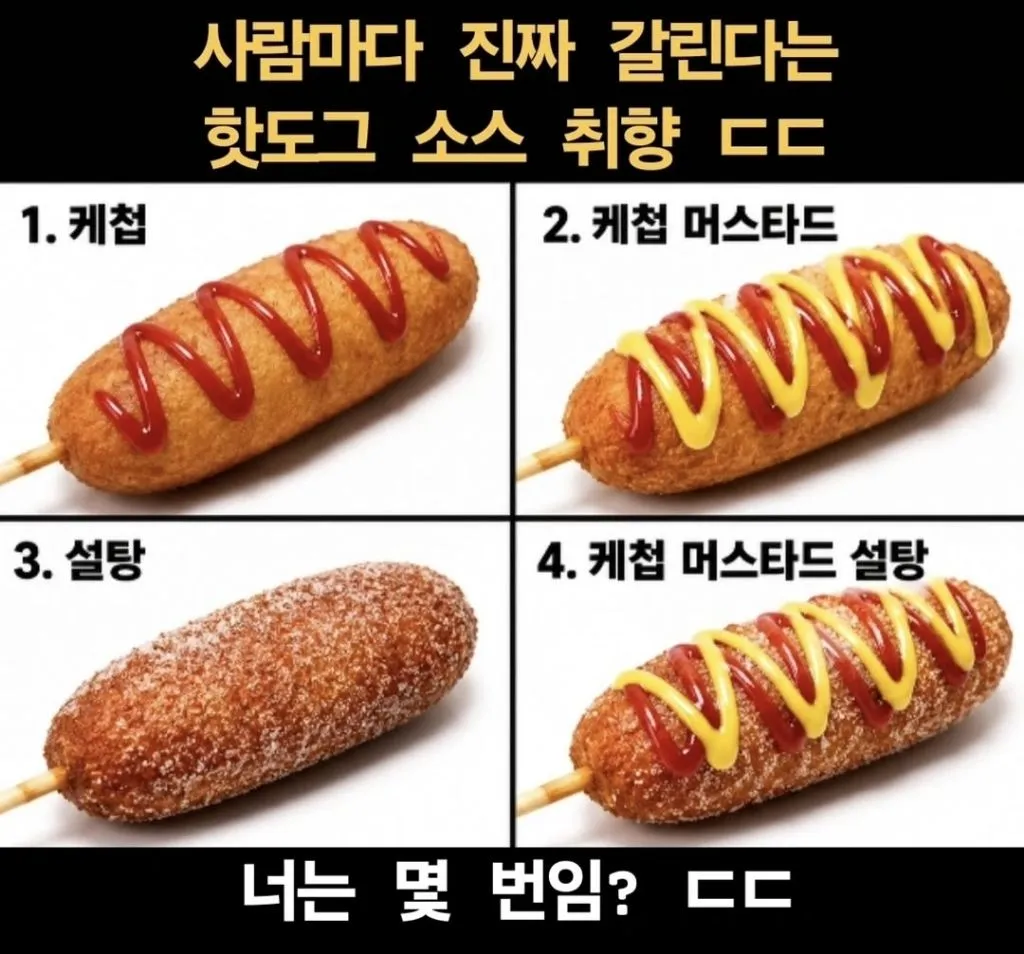 사람마다 갈린다는 핫도그 소스 취향