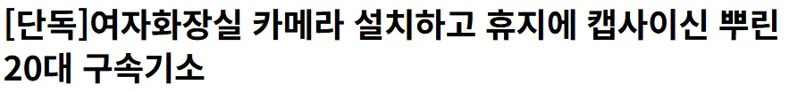 화장실에 카메라 설치하고 휴지에 캡사이신 뿌린 20대 구속기소