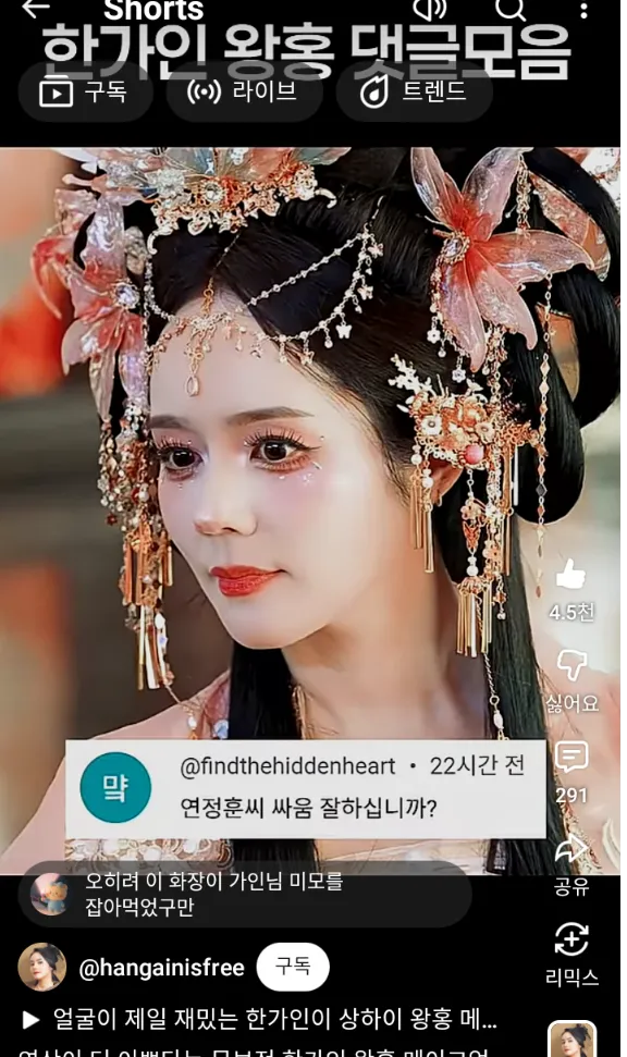미친 한가인 왕홍 메컵2