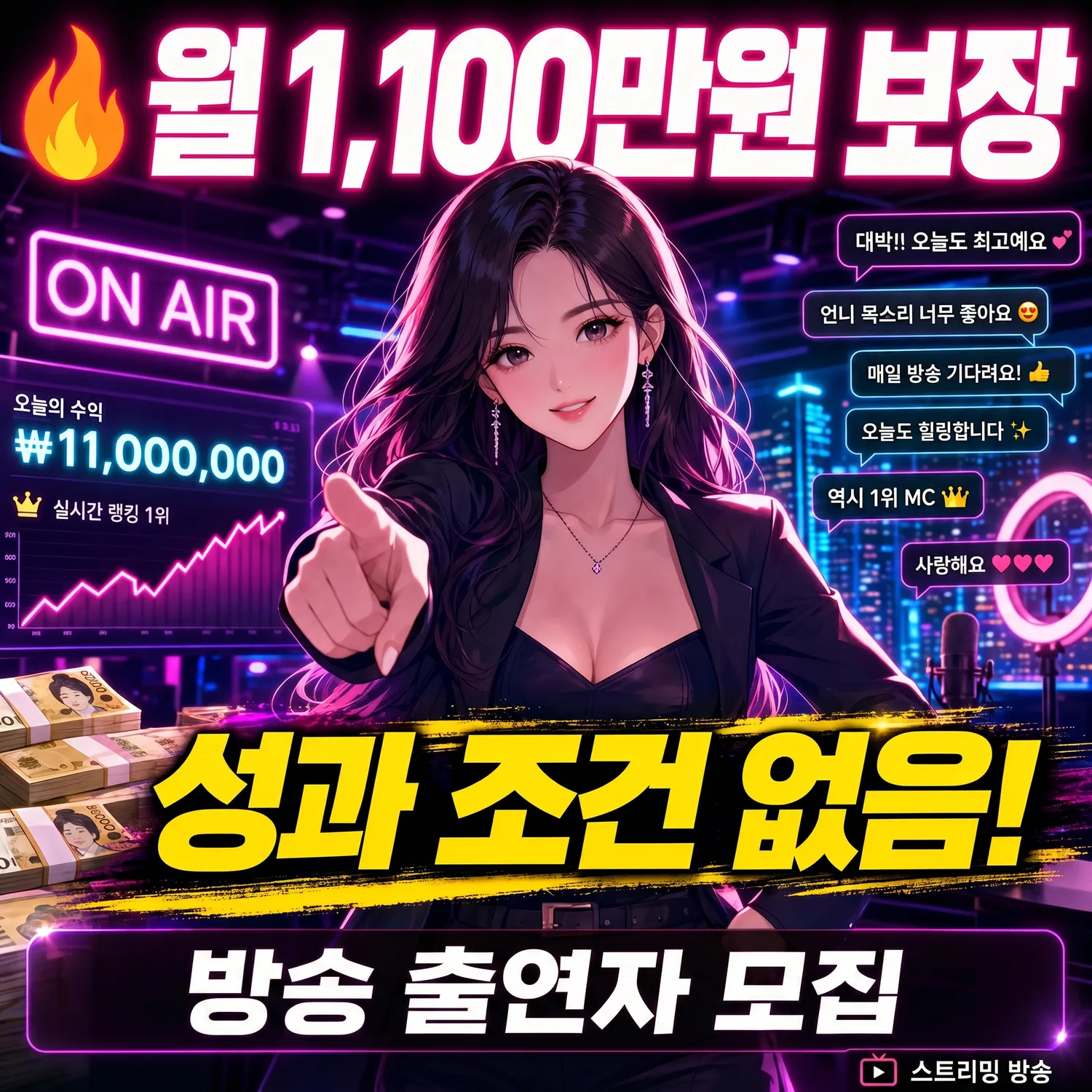 월1100+ 성과 조건없이 보장