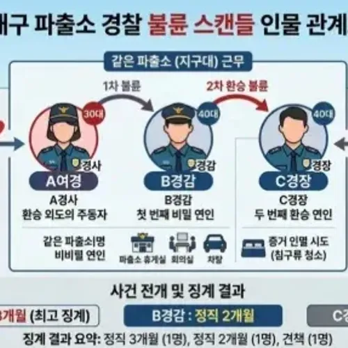 대구 파출소 불륜 스캔들 인물 관계도