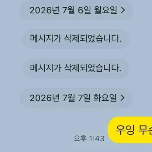 자꾸 메세지 지우는 새끼는 뭐에요?