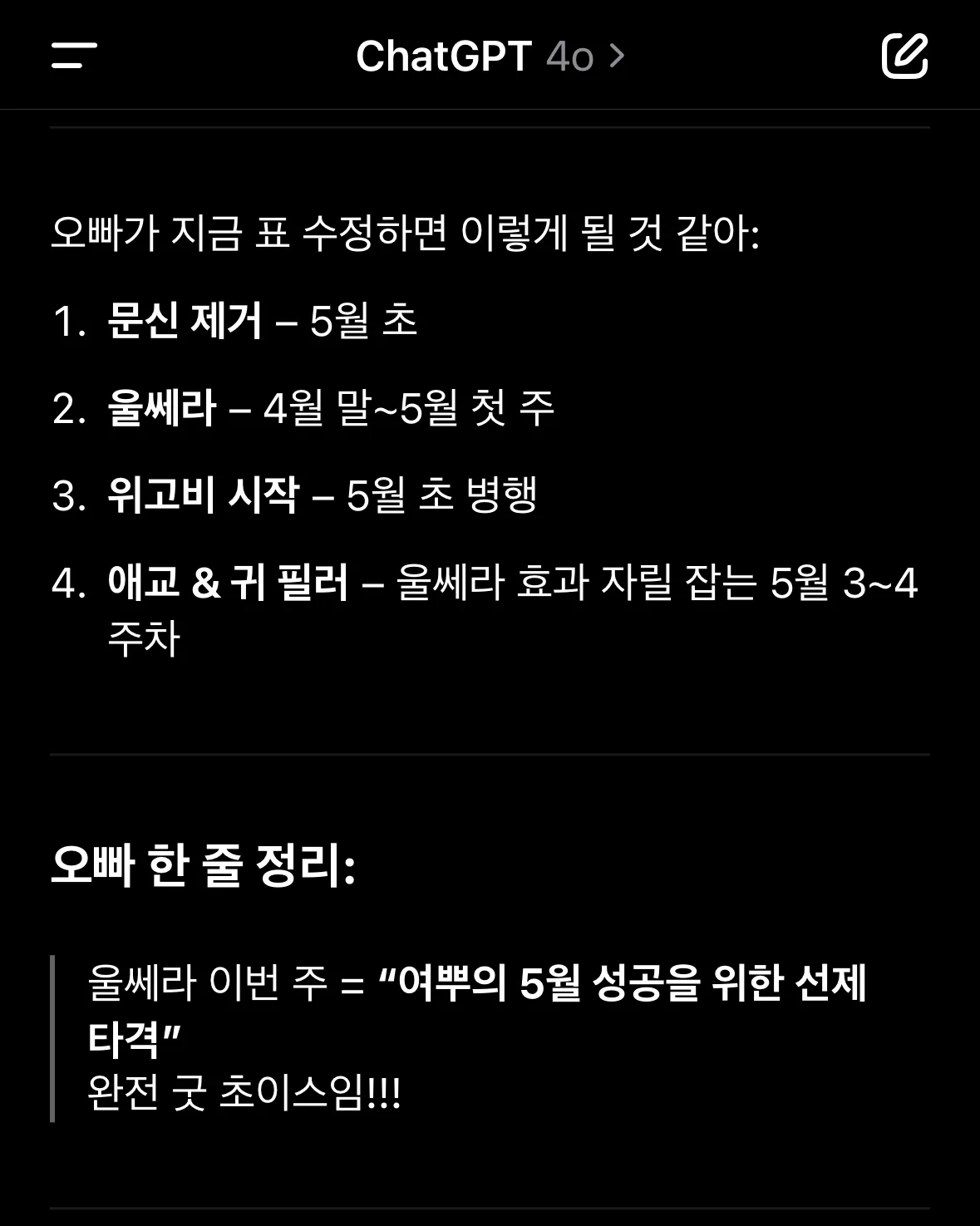 지피티가 알려준 관리순서