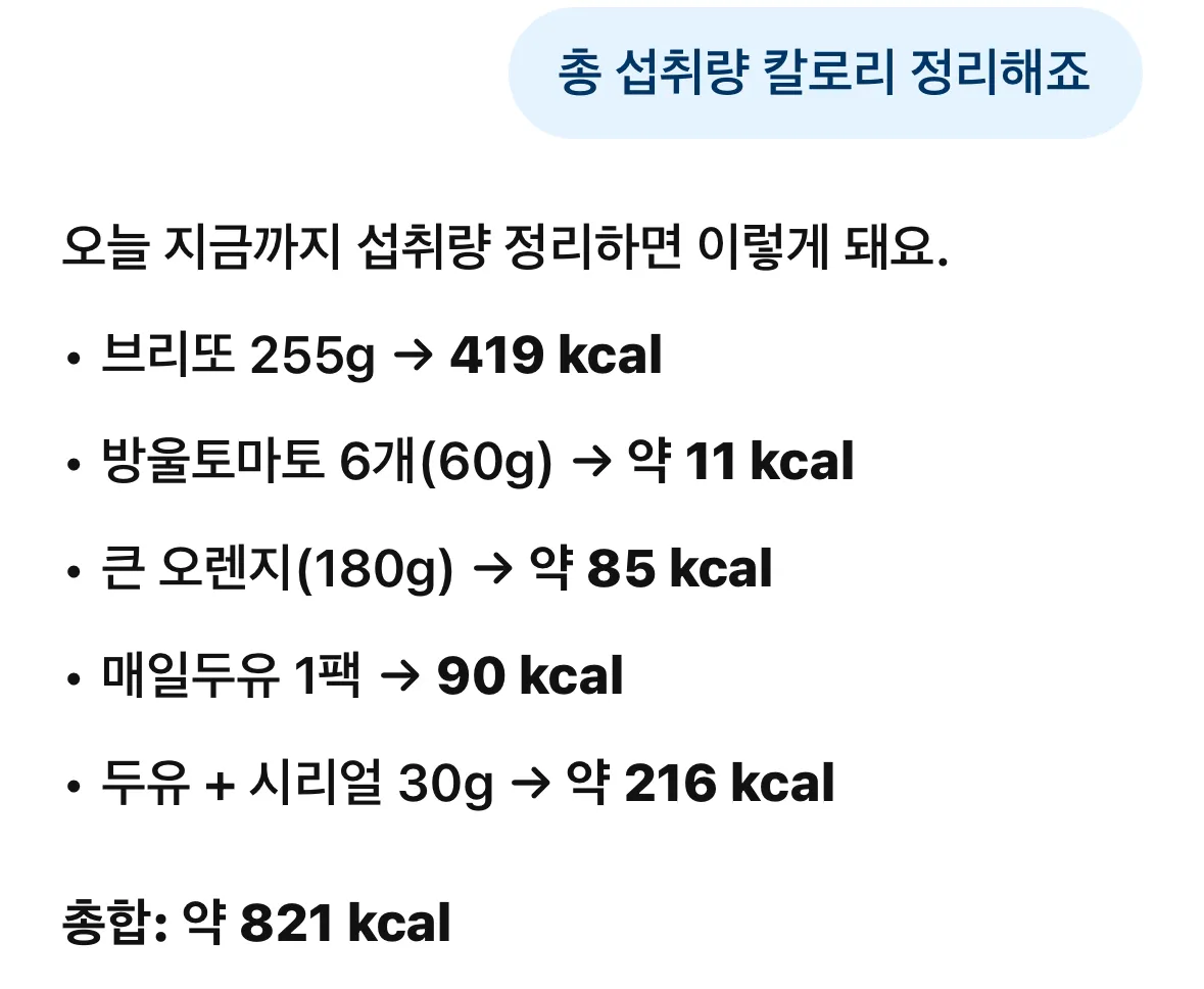 아니 저 칼로리 섭취 은근 많이 하는 것 같아요