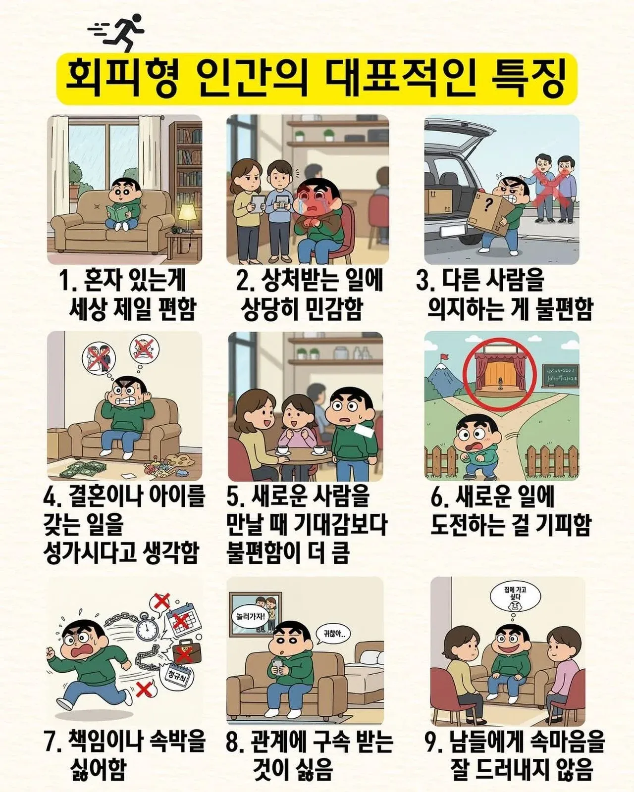 회피형 인간의 대표적인 특징