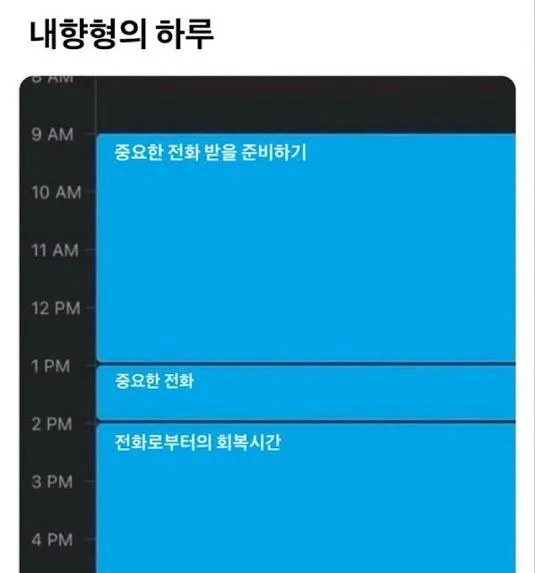 내향인에게 중요한 전화가 오는날 하루 루틴
