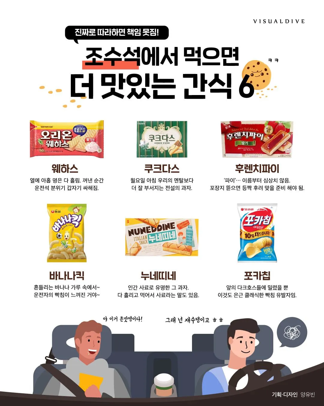 조수석 에서 먹으면 더 맛있는과자 Best 6