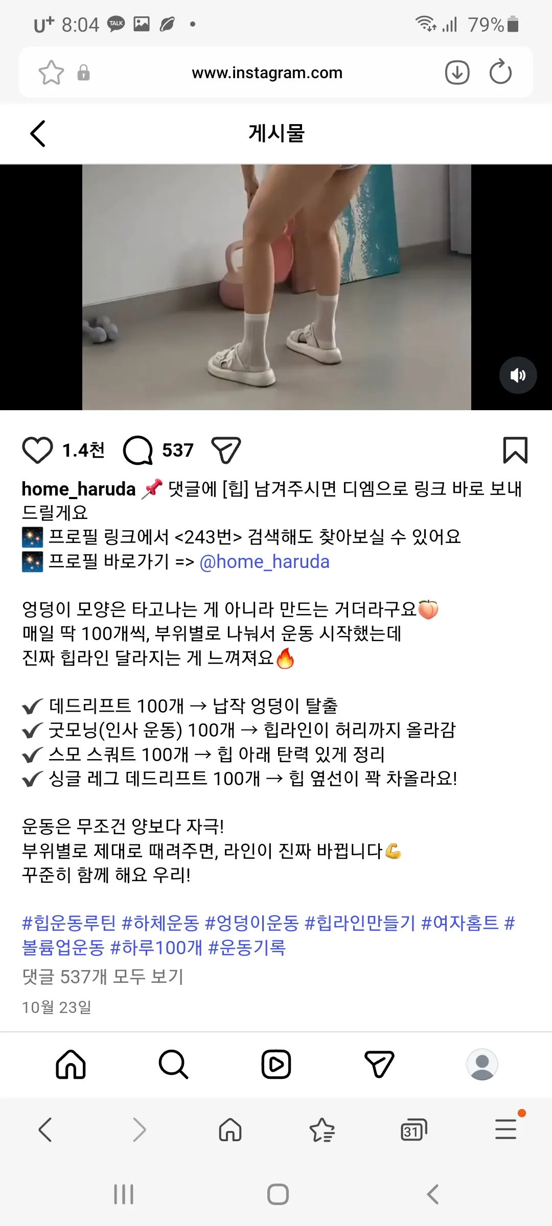 운동안하다 이루틴으로 매일하면