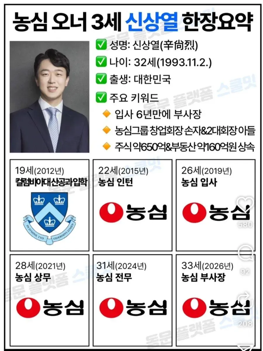입사 6년만에 농심 부사장
