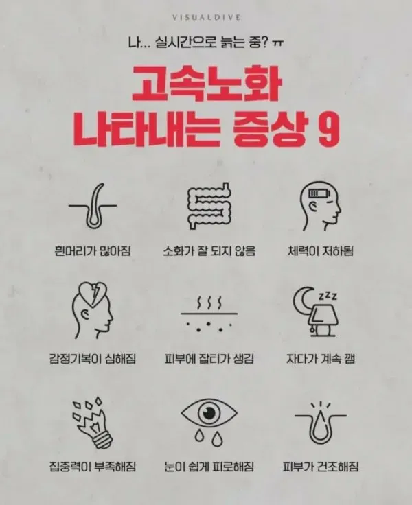 고속노화에 나타나는증상