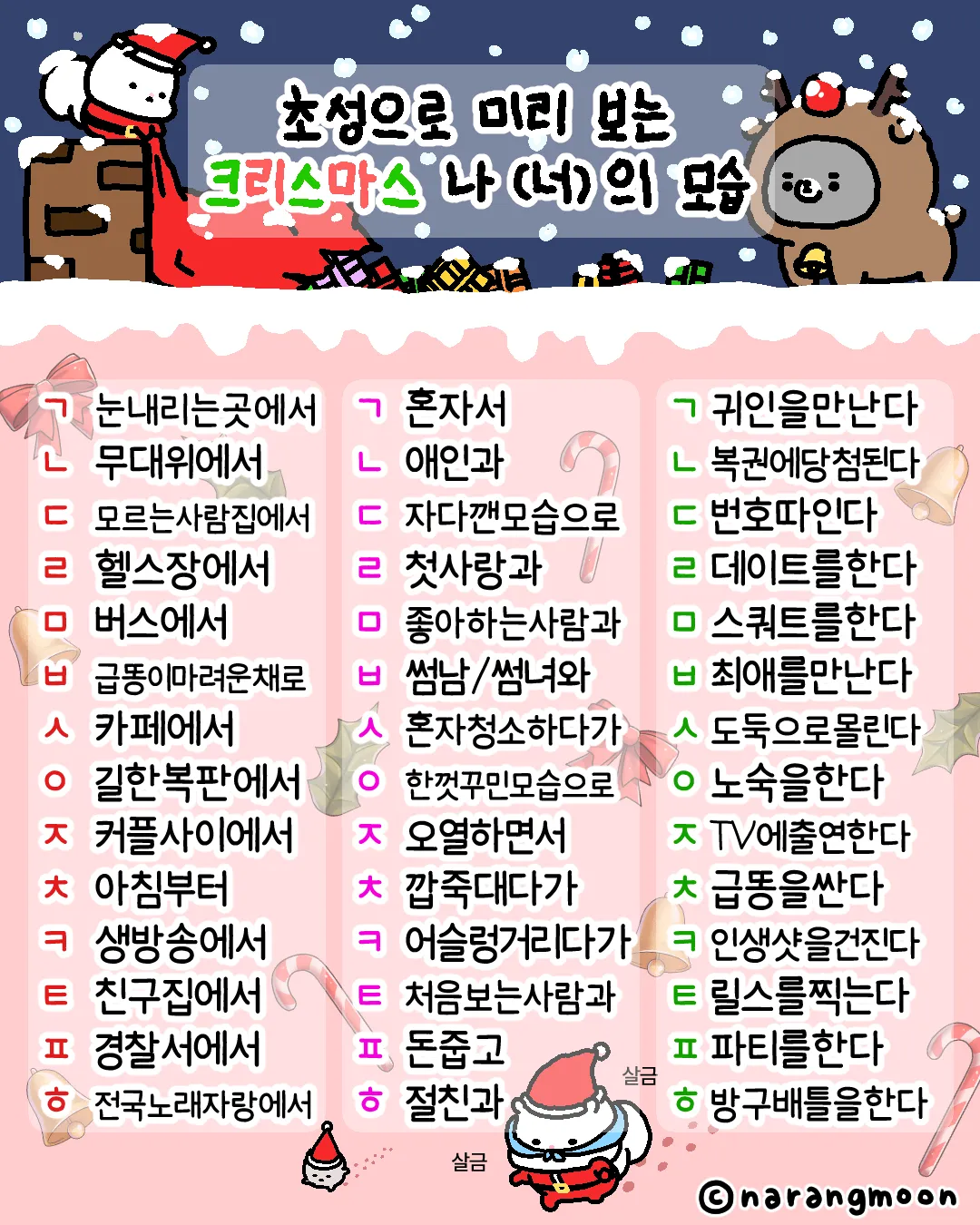 초성으로 알아보는 크리스마스 모습