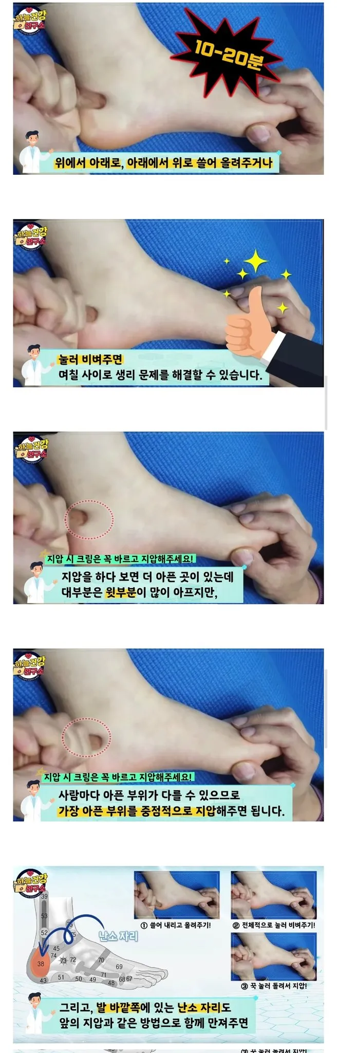  생리 안 터질 때 누르면 좋다는 지압 위치..