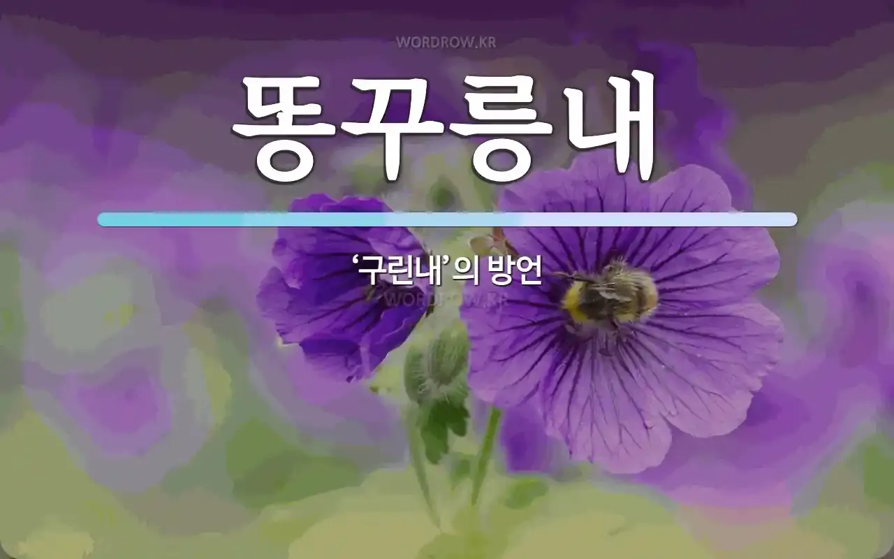 일안가고 하루만집에잇으면 저한테똥꾸릉내