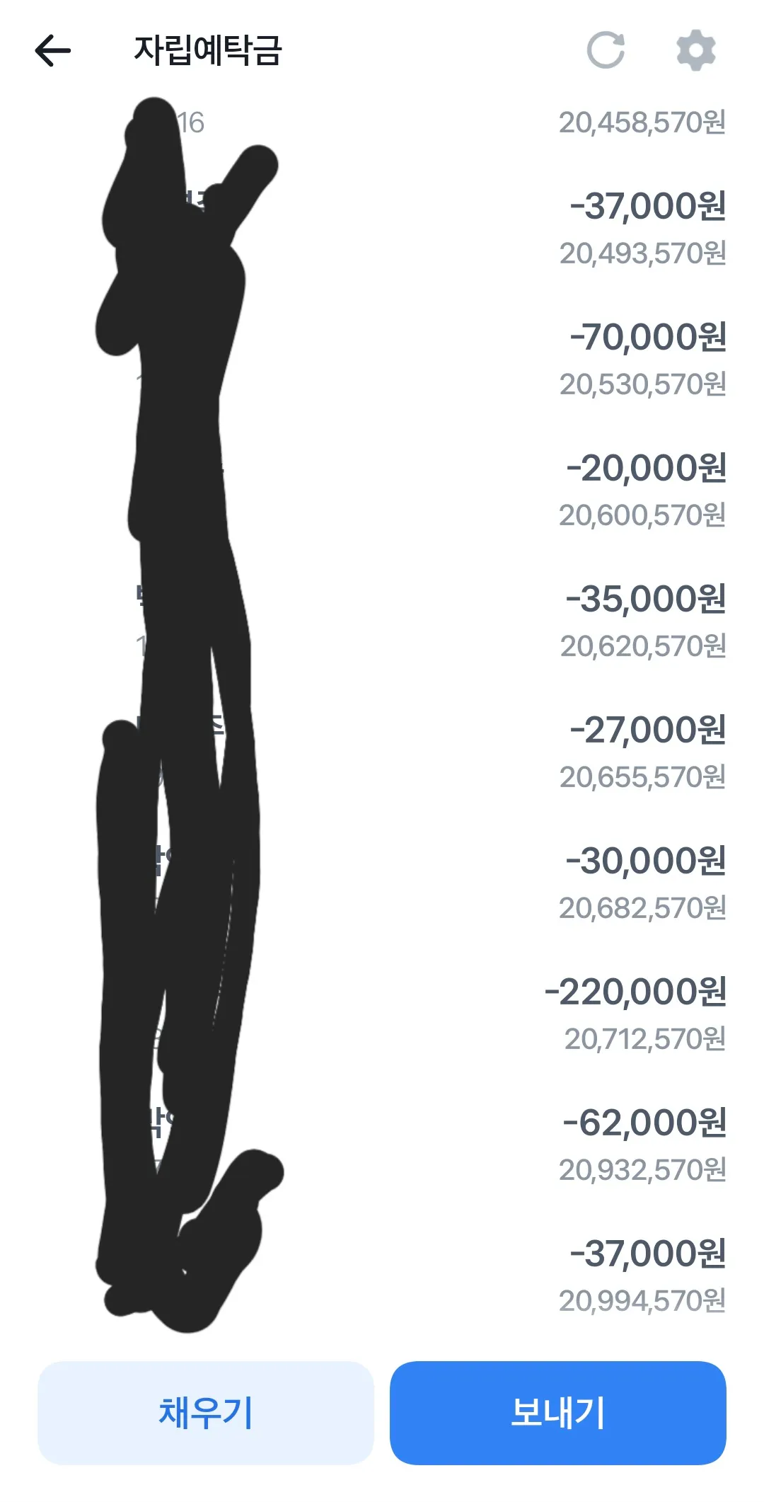 엄마통장에서 어제60써서 채워놔야되는데뒤지고싶다